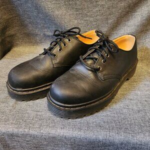 Men's Size 8.5 Skechers 7480 Feel The Comfort Black Leather Lace Up Work Shoes